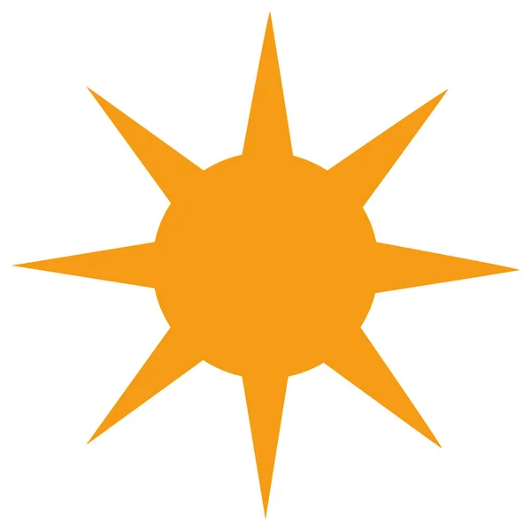 Parlayan ışınları olan 2d yıldız patlaması sembolü, dikkat çekici, satış etiketi, vurgu işareti veya temiz grafik tasarım elementleri için harika.