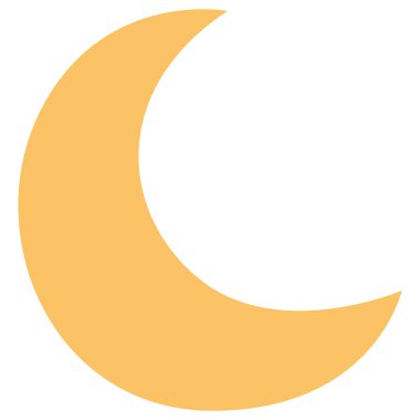 2D basit hilal ikonu altın tonunda, İslami temalar, gece dekorasyonları, ramazan projeleri veya dini grafik tasarımlar için mükemmel..