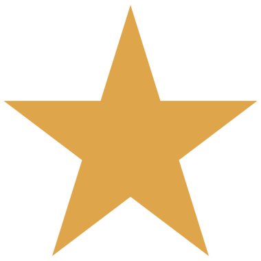 2D altın yıldız simgesi temiz minimal stilde, ödüller, İslami dekorasyonlar, ramazan temaları veya yaratıcı grafik tasarım projeleri için mükemmel.