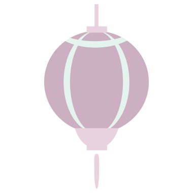 2d asılı stil ile yuvarlak mor fener, parlayan kültürel süs, kutsal ay, gelenek, din, ışık, kutlama, dekor ve festival için mükemmel.