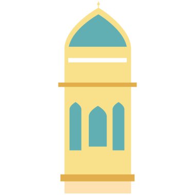 2d sarı kubbe, kültürel İslami minare tasarımı, dekoratif mimari, kutsal ay için mükemmel ibadet, din, kutlama ve tatil dekorasyonu..