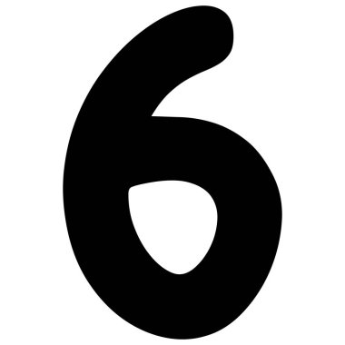 Yuvarlak stil, siyah sayısal figür, matematik, öğrenme, eğitim, yazma, dijital kullanım, tasarım ve tipografi için uygun 2d cesur numara..