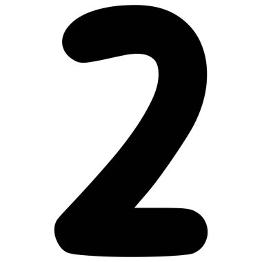 2D kalın iki numaralı grafik tasarım ögesi, temiz basit stile sahip, yaratıcı projeler, işaretler, posterler ve dijital sanat eserleri için mükemmel..