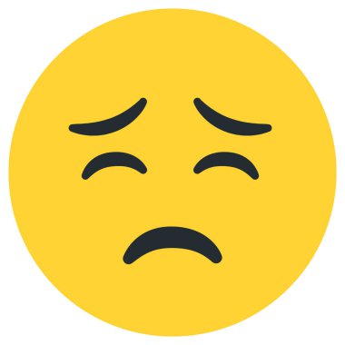 2D hüsran veya umutsuzluk ifade eden emoji tarzında simge, duygusal grafikler, yaratıcı sanat eserleri, dijital projeler ve modern tasarım için mükemmel.