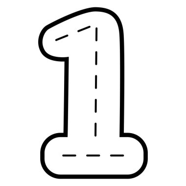 Çizilmiş ana hatlarda 2d bir numara, eğitim posterleri, yaratıcı projeler, simgeler, işaretler, grafikler, sanat eserleri ve modern semboller için kullanışlı.