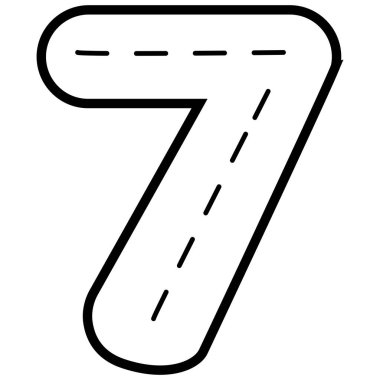 2d izi sürülebilir yedi numaralı çizgi tasarımı, yaratıcı eğitim posterleri, projeler, ikonlar, tabelalar, grafikler, semboller ve modern sanat eserleri için harika..