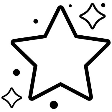 2d parlayan tasarımlı ana hatlı yıldız, yaratıcı posterler, dekoratif projeler, semboller, simgeler, simgeler, grafikler, çizimler ve modern tasarım elementleri için mükemmel..