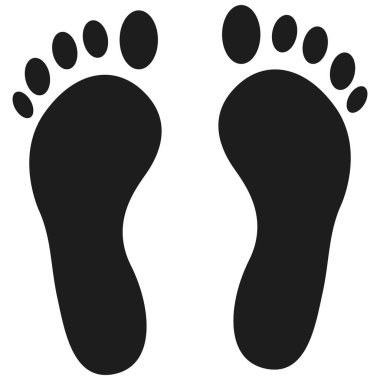 İnsan izlerini, yürüyen adımları, ayak izlerini, ayakkabı izi simgelerini ve yaratıcı projeler için yürüme tasarımlarını gösteren 2d ayak izi sembolü.