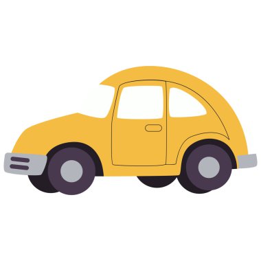 2D colorful transport pack presenting car, skateboard, helicopter, train, bus, submarine and yellow train for various creative projects and designs.