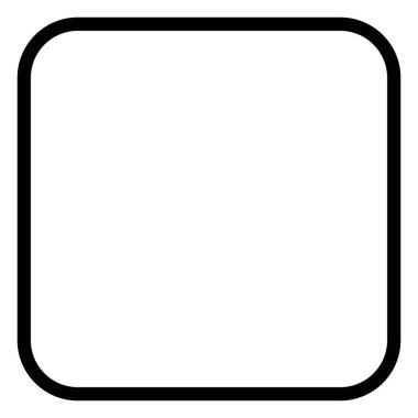 2d boş yuvarlak kare ana hatları, yer tutucu, seçenek seçimi, boş tasarım kutusu, çerçeve, geometri şekli ve arayüz düğmesi ögesini temsil eder.