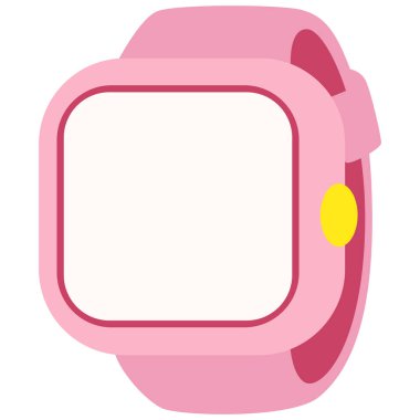 2D teknoloji karikatür stili, modern yaşam tarzı, dijital cihaz, yaratıcı paketler, fitness temaları, projeler ve öğrenme kullanımı için giyilebilir aygıt.