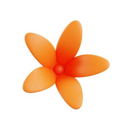 3d orkide çiçek seratostylis yakut turuncu tonlarda, egzotik tropikal bitki tasarımı dekorasyon, yaratıcılık, bahçe temaları ve projeler için uygun.