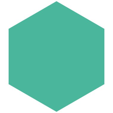 2d yeşil düzenli altıgen şekli, soyut dekorasyon, arkaplan, tasarım projeleri, desenler, semboller, nesneler ve geometri figürleri için idealdir.