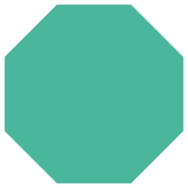2d yeşil düzenli sekizgen çokgen şekli, minimal projeler, tasarım arkaplanları, soyut figürler, geometri sembolleri, desenler, grafikler ve nesneler için mükemmeldir..