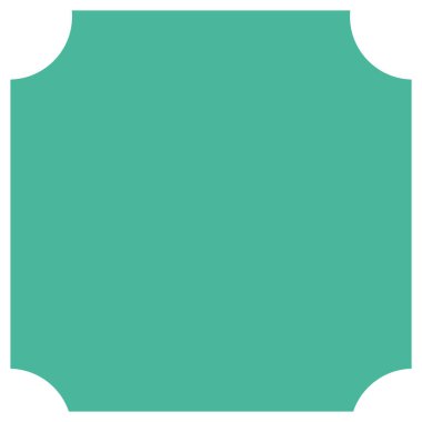 2d yeşil kare konkav köşeli şekil tasarımı, temiz minimal biçim, soyut arkaplanlar için ideal, modern projeler, geometrik desenler, semboller ve grafikler.