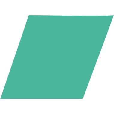 2d yeşil paralel kenar 1 şekil temiz minimal tasarım, özgeçmiş, soyut projeler, semboller, şekiller, geometri figürleri ve modern grafikler için mükemmel.