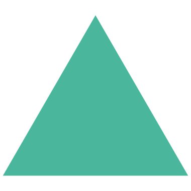 2d teal eşkenar üçgen şekli, soyut arkaplanlar, tasarım modelleri, geometri projeleri, grafikler, nesneler ve semboller için mükemmeldir..