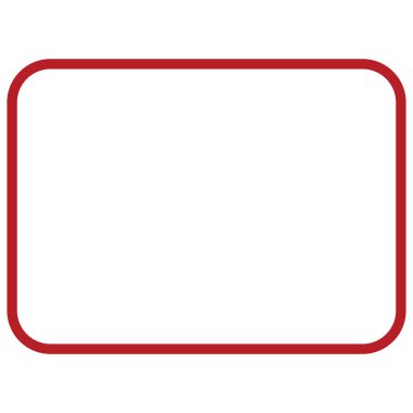 2d kırmızı yuvarlak dikdörtgen anahat şekli, modern tasarım için mükemmel, soyut arkaplan, minimal projeler, geometri figürleri ve grafikler.