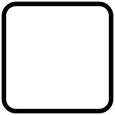 2d yuvarlak hatlı siyah kare şekil, temiz minimal biçim, soyut tasarım için mükemmel arka plan, modern projeler, geometri kalıpları ve nesneler.