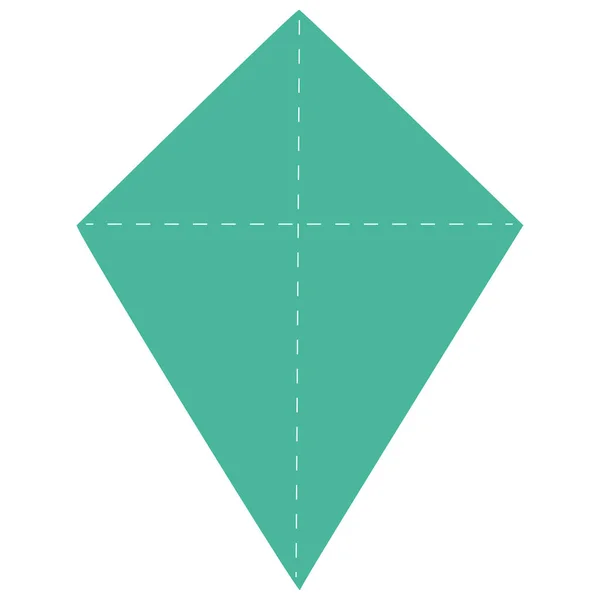 2d yeşil uçurtma şekilli figür, soyut projeler için kullanışlı, minimal tasarım, modern arka plan, geometrik desenler, grafikler ve semboller.