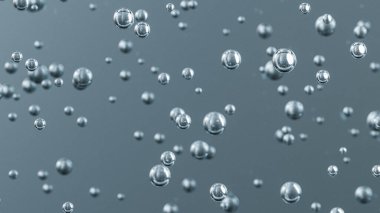 Mavi Sıvıdaki Soyut Baloncuklar