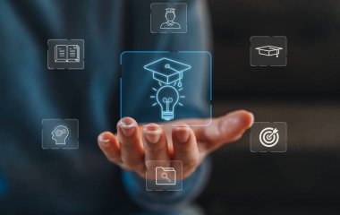 Öğrenci konsepti öğrenme ve öğrenme, e-öğrenme, çevrimiçi eğitim, eğitim, okula dönüş, eğitim, özel ders, ders, okul, bilgi, tebrikler mezun