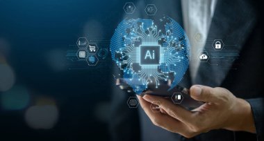 Yapay zeka kavramı, yapay zeka, yapay zeka, beyin, fikir, gelişme, düşünme, geleceksel teknoloji dönüşümü, bilim, yapay zeka sahibi iş adamı, makine öğrenme teknolojisi gelişimi