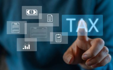 Bireysel gelir vergisi geri ödeme faturası, E-vergi, kredi kartı, finans, Veri analizi, vergi, fıçı, hükümet, ödeme, vergi iadesi, bütçe, borç, para. Finansal ve muhasebe kavramı