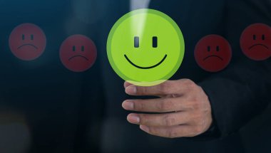 Customer Satisfaction Survey concept, 5-star satisfaction, service experience rating online application, customer evaluation product service quality, satisfaction feedback review, good quality most