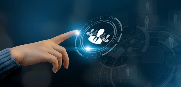 HR - İnsan Kaynakları işe alımı, HRM, CRM, Yönetim, İnsan Seçme Yöneticisi simgesi, personel, insan, iş görüşmesi, işe alım, iş geliştirme, adam toplama liderlik, hedef grup, çalışanı seç 