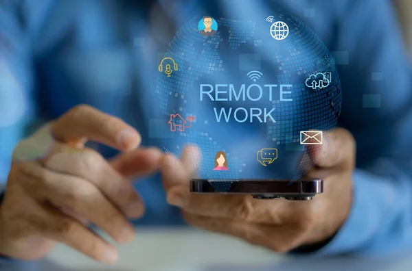 Uzaktan çalışma teknolojisi, dijital işbirliği sanal çalışma alanı, ev araçlarından çalışma, bulut çözümleri, çevrimiçi iletişim, esnek çalışma, uzak ofis kurulumu dijital göçebe, üretkenlik araçları