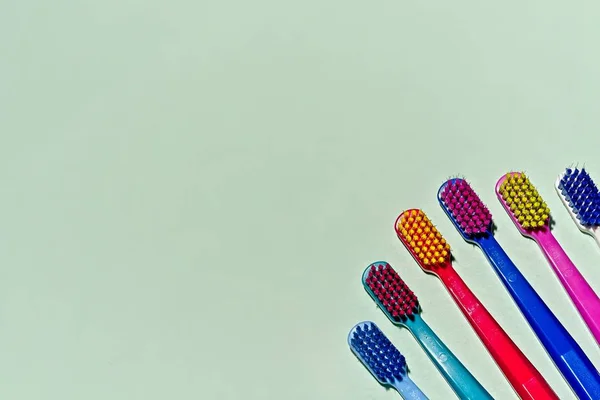 New Unused Colorful Professional Soft Toothbrushes Lot Bristles Straight Cut — Stock Photo, Image