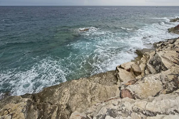 Rock Shore South Istria Croatia National Park Kamenjak — Stock Photo, Image