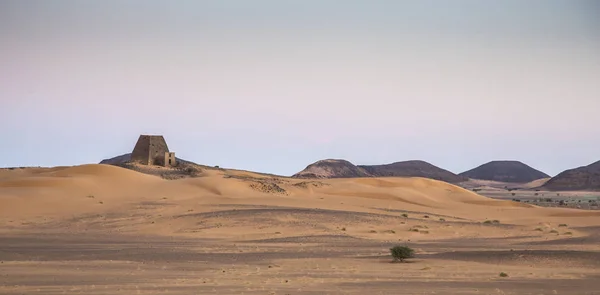 Uralte Meroe Pyramiden Einer Wüste Sudan — Stockfoto