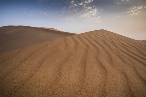 Tempesta Sabbia Nel Deserto Liwa Durante Tramonto — Foto Stock