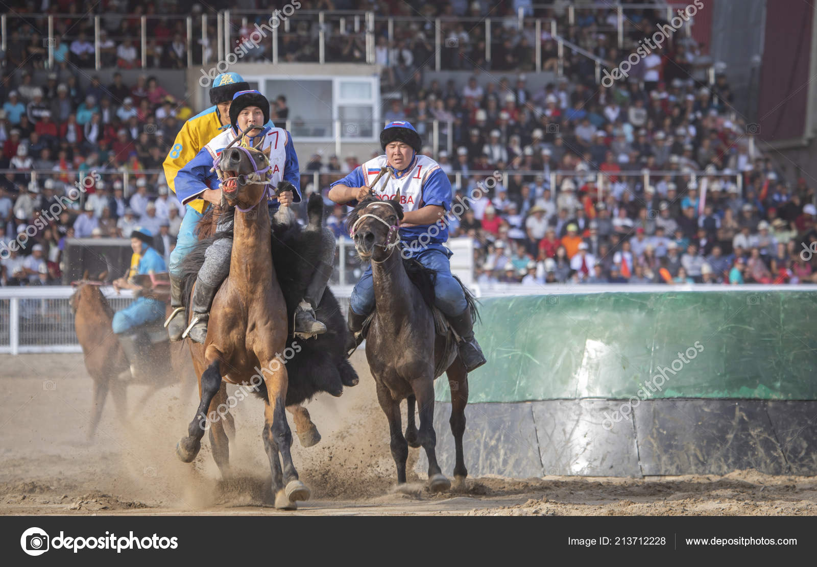 Озеро Иссык Куль Кургизстан Сентября 2018 Года Игра Кок Бору.
