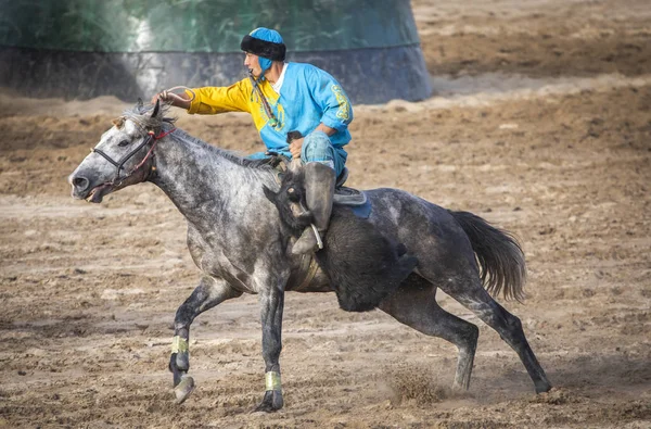 Göl: Issyk-Kul, Kurgyzstan, 7 Eylül 2018: kok-boru bir oyunu