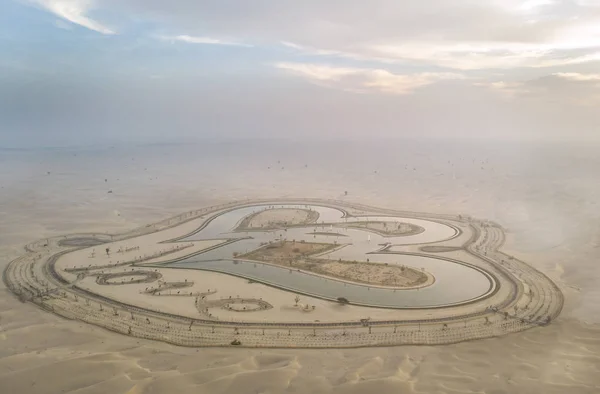 Luftaufnahme Der Qudra Seen Einer Wüste Der Nähe Von Dubai — Stockfoto
