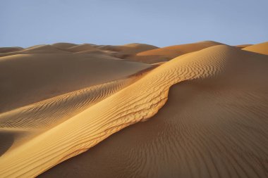 Abu Dabi güneşli Liwa çöl havadan görünümü