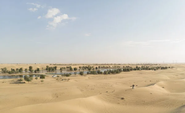 Арабские Эмираты Аль Кудра Января 2018 Воздушный Вид Людей Красивой — стоковое фото