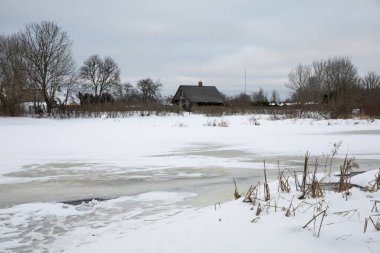 donmuş jagala şelale yakınındaki Tallinn, Estonya