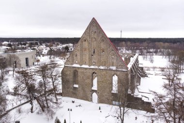 eski Pirita manastırda Tallinn, kışın havadan görünümü