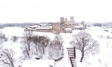 Estonya kış sezonu, Rakvere Kalesi'nin havadan görünümü