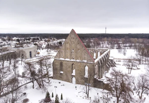 Aerial View Old Pirita Convent Tallinn Winter — Stock Photo, Image