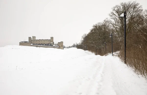 Stary Zamek Rakvere Estonii Sezonie Zimowym — Zdjęcie stockowe