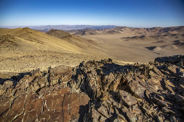 Forntida Häll Ristningar Altaibergen Västra Mongoliet — Stockfoto