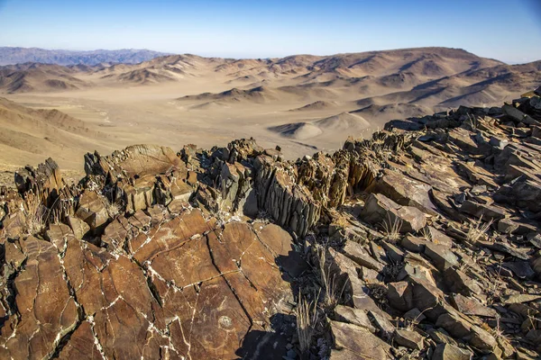 蒙古西部阿尔泰山的古代岩画 — 图库照片