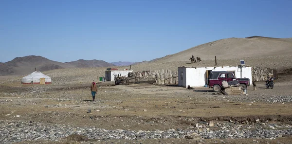 Bayan Ulgii Mongolië Oktober 2015 Mongoolse Nomadenfamilie Thuis — Stockfoto