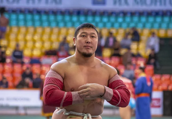 Ulannbaatar Mongólia Setembro 2015 Mongolian Wrestling Match — Fotografia de Stock