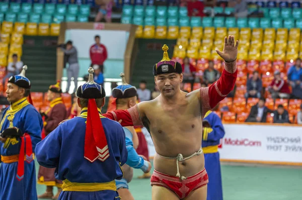 蒙古乌兰巴托 2015年9月27日 蒙古摔跤比赛 — 图库照片